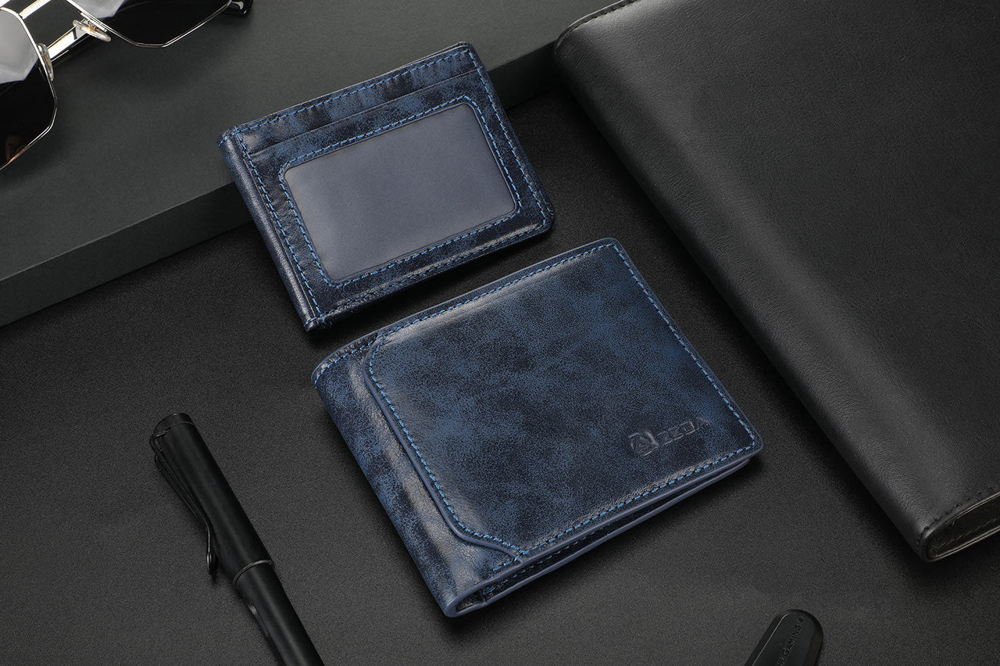 Zeba Premium Leather Trifold Wallet With Removable ID