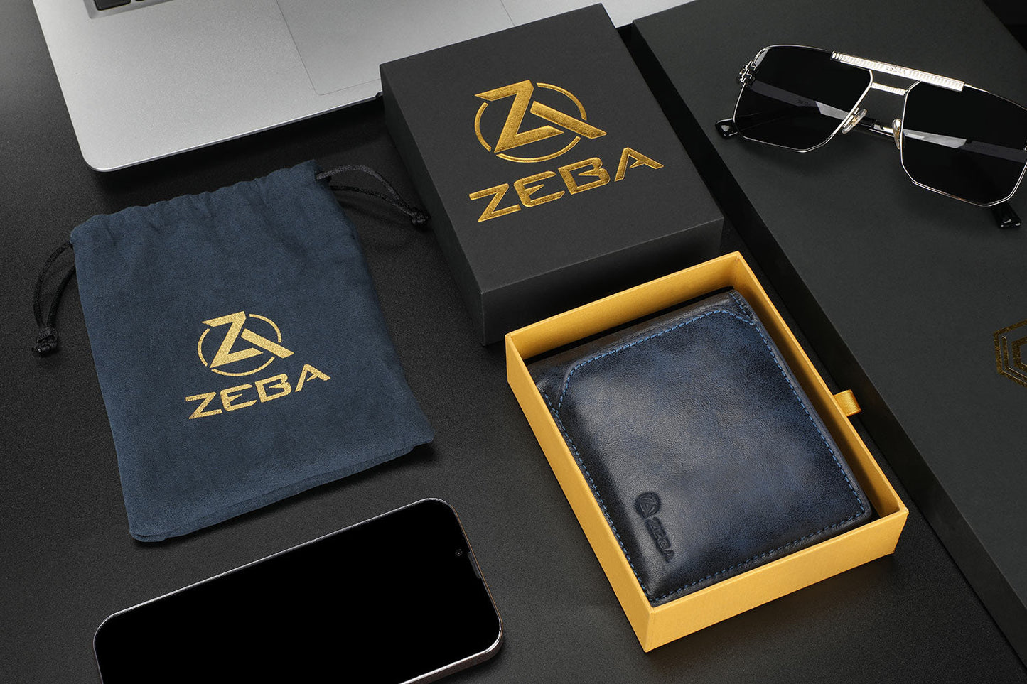 Zeba Premium Leather Trifold Wallet With Removable ID