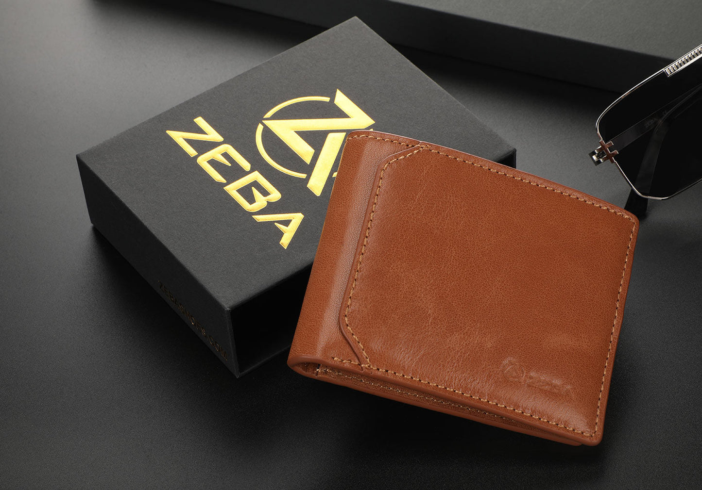 Zeba Premium Leather Trifold Wallet With Removable ID