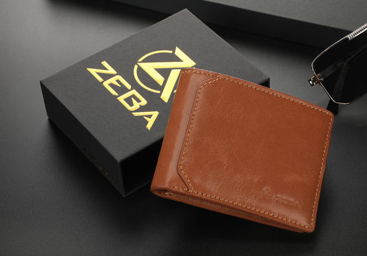 Zeba Premium Leather Trifold Wallet With Removable ID