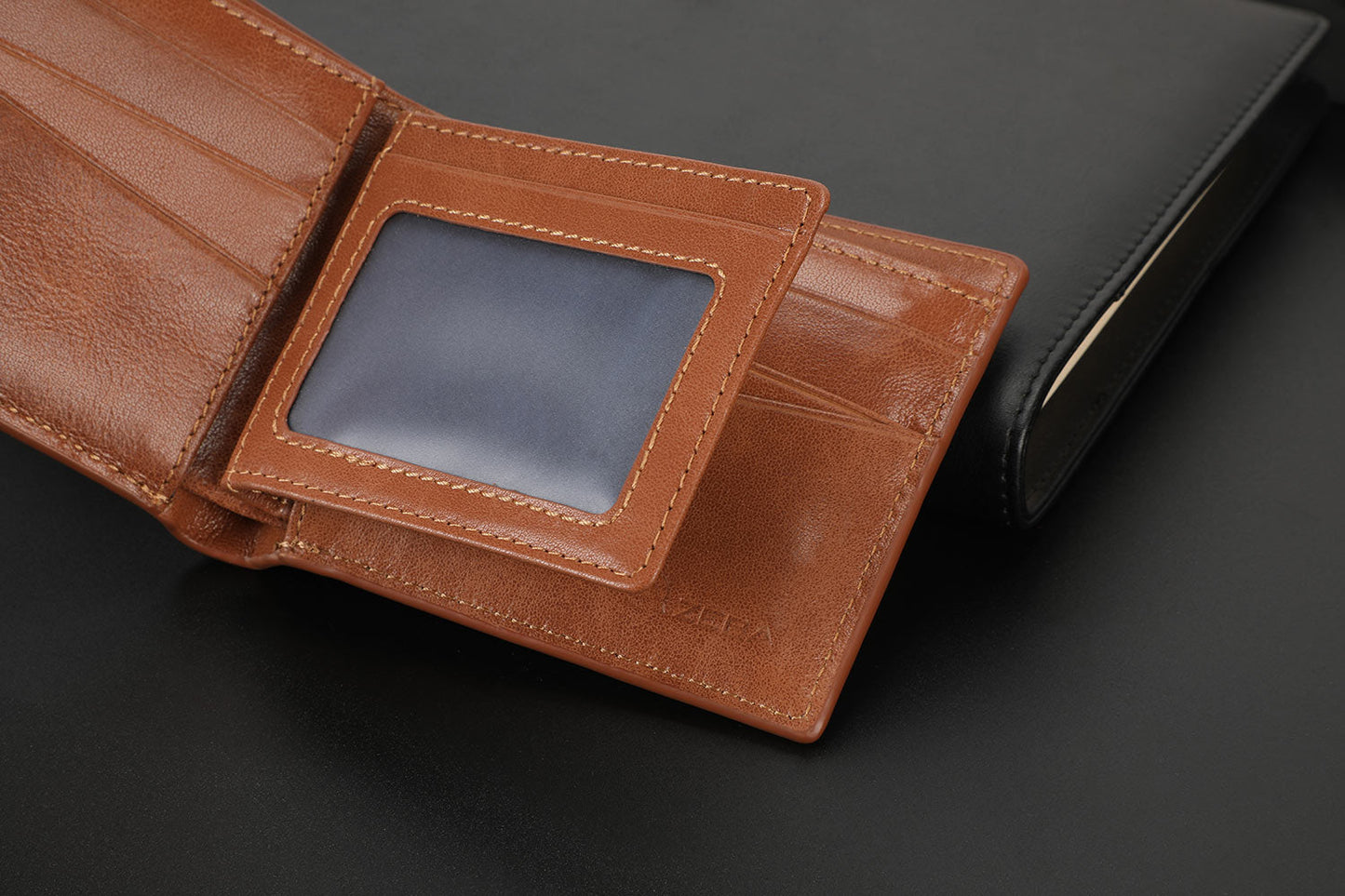 Zeba Premium Leather Trifold Wallet With Removable ID