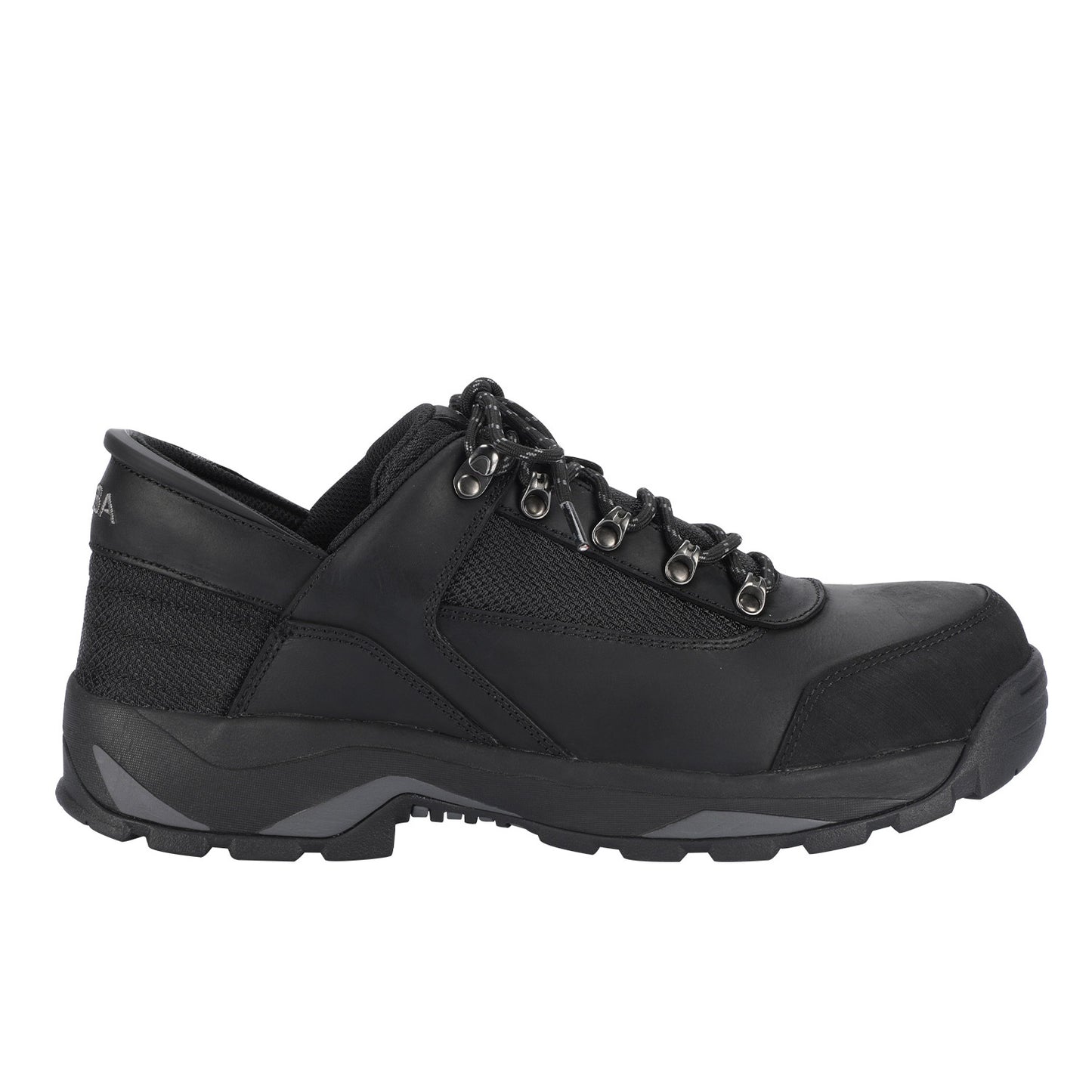 Industrial Black Genuine Leather Steel Toe Work Shoes (Sizes 7-16)