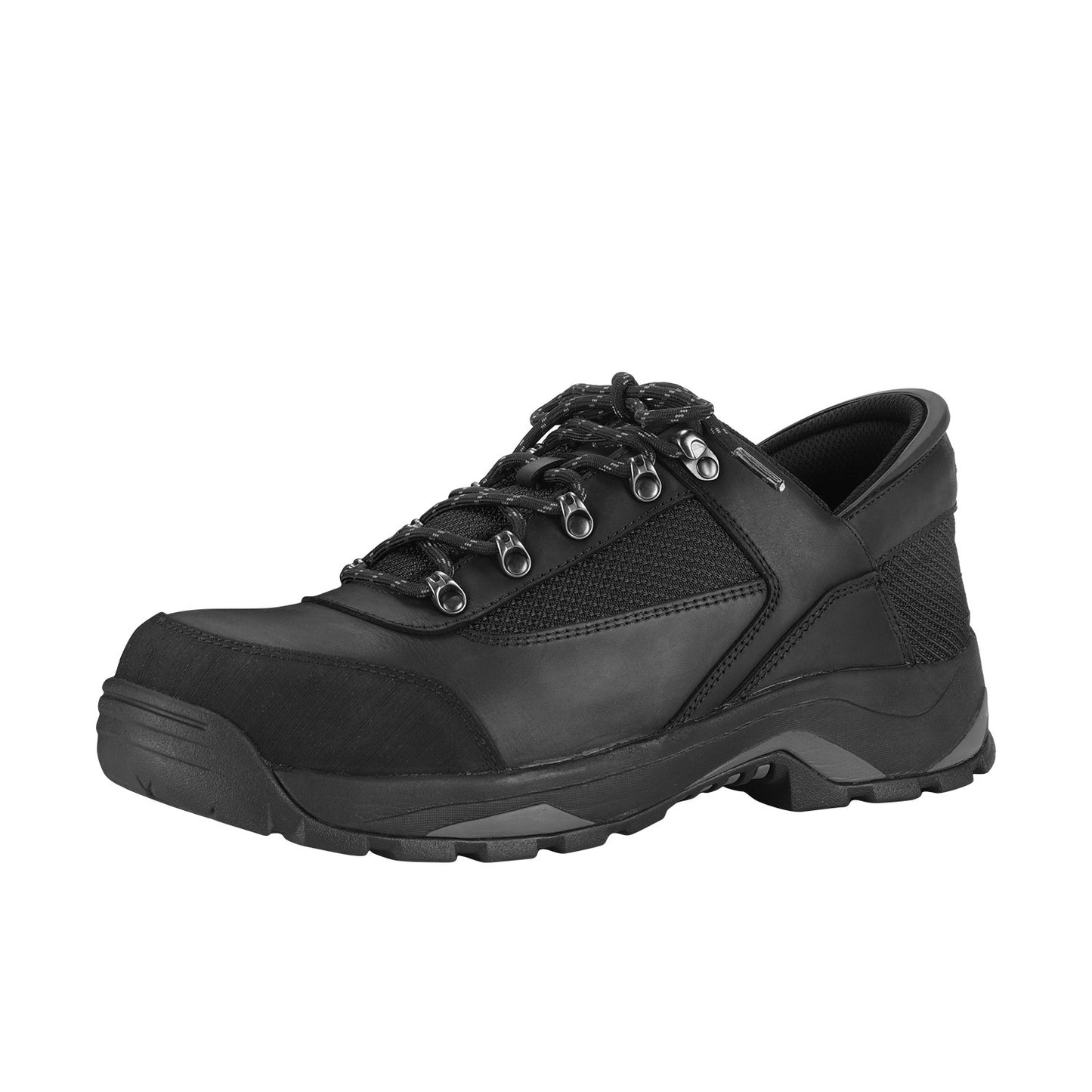 Industrial Black Genuine Leather Steel Toe Work Shoes (Sizes 7-16)