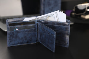 Zeba Premium Leather Trifold Wallet With Removable ID