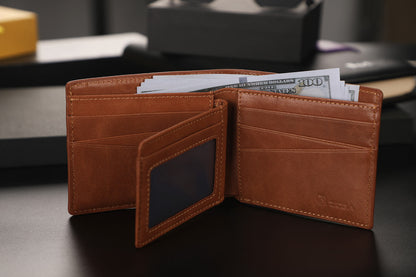 Zeba Premium Leather Trifold Wallet With Removable ID