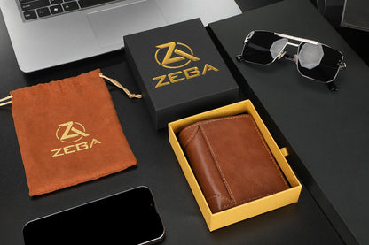 Zeba Premium Leather Trifold Wallet