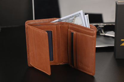 Zeba Premium Leather Trifold Wallet