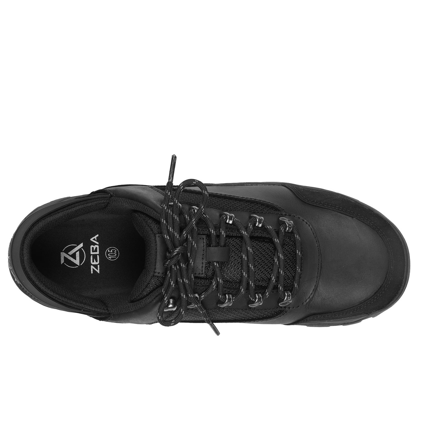 Industrial Black Genuine Leather Steel Toe Work Shoes (Sizes 7-16)