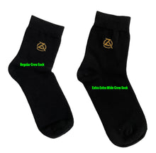 Load image into Gallery viewer, Extra-Extra Wide Black Zeba Crew Socks 6-Pack